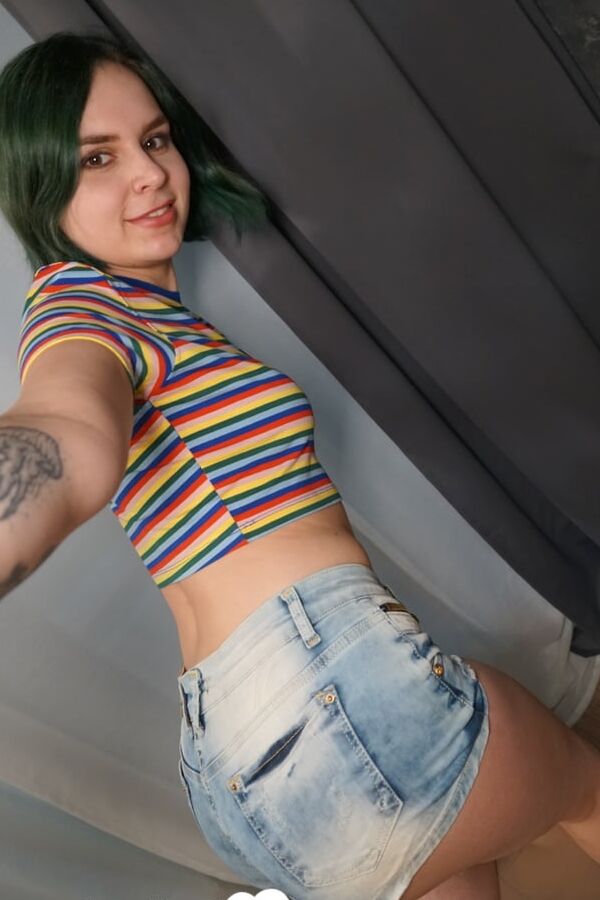 Orange socks go perfect with my green hair