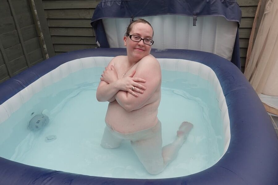 Big Tits British Redhead Wife Haley naked in the Hot Tub