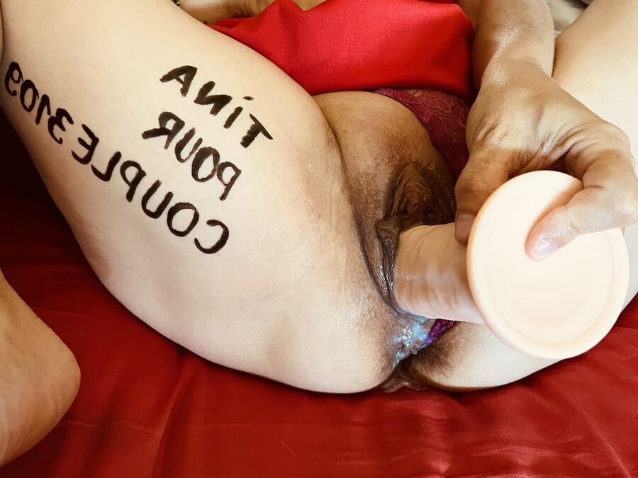D?dicace Tina french slut creampie pussy fuck big dildo xl