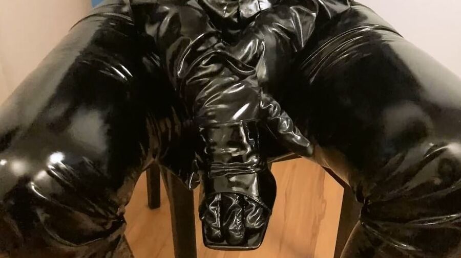 Vinyl Leggings and High Heel Mules