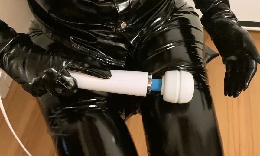 Vinyl Leggings and High Heel Mules