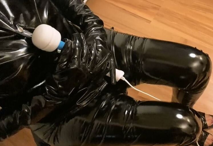 Vinyl Leggings and High Heel Mules