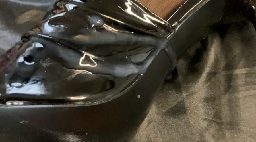 Cum on Black High Heel Mules