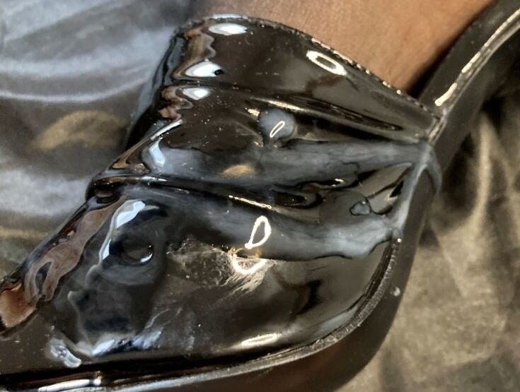 Cum on Black High Heel Mules