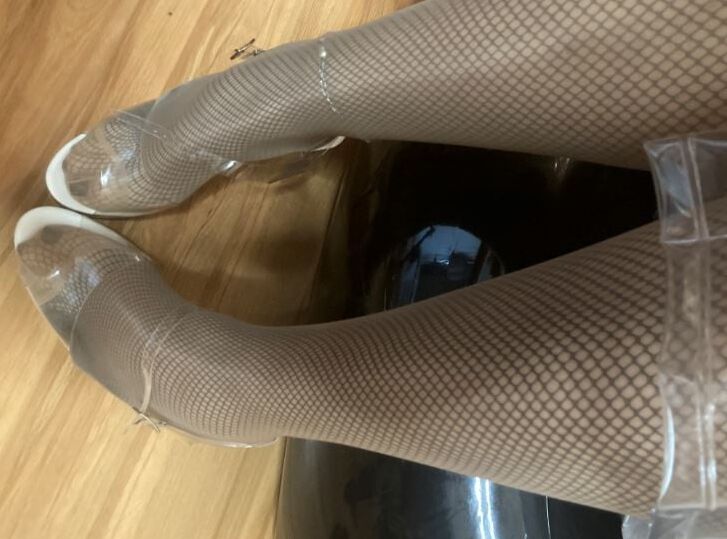 Clear High Heels and Clear PVC Fetish
