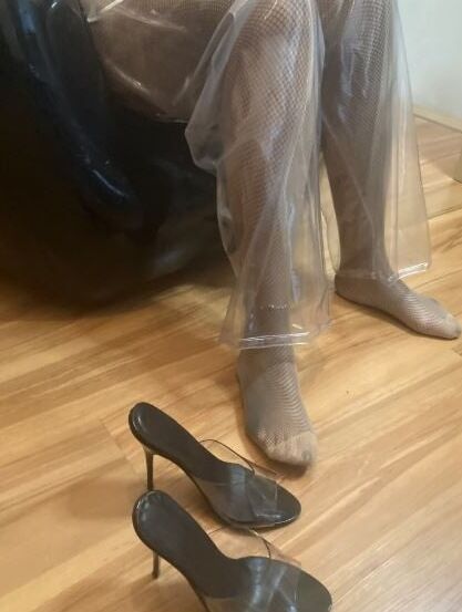 Clear High Heels and Clear PVC Fetish