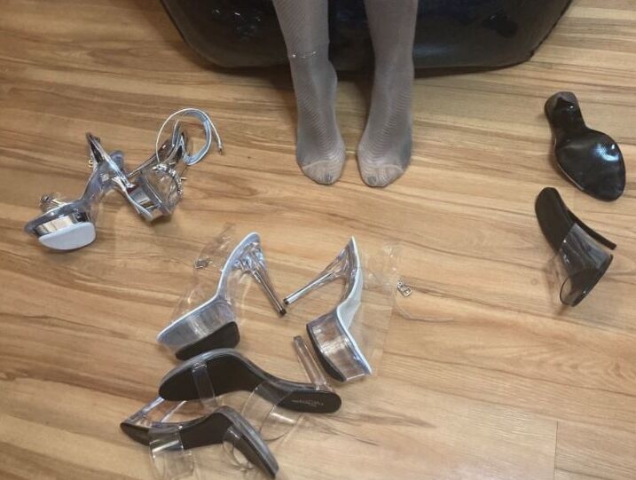 Clear High Heels and Clear PVC Fetish