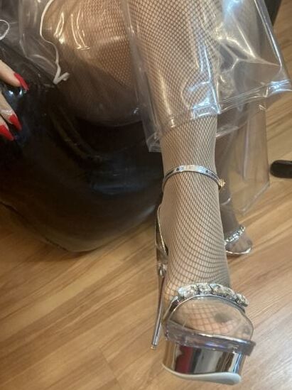 Clear High Heels and Clear PVC Fetish