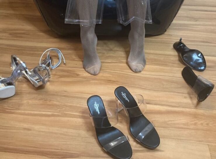 Clear High Heels and Clear PVC Fetish