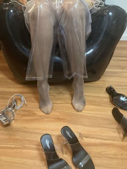 Clear High Heels and Clear PVC Fetish