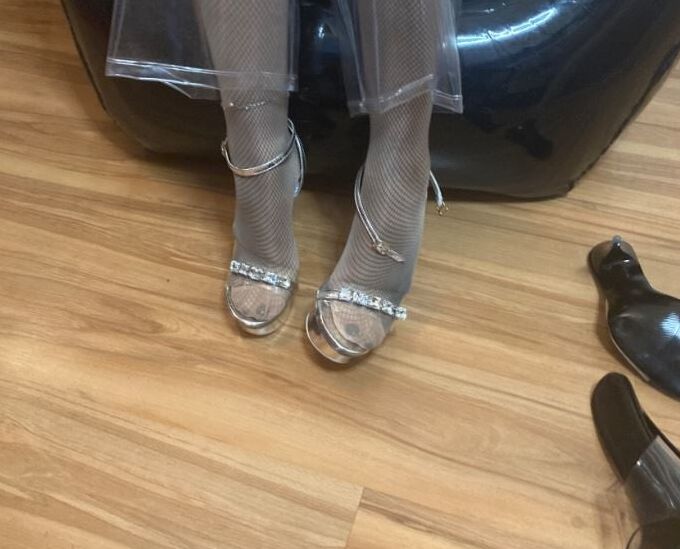 Clear High Heels and Clear PVC Fetish