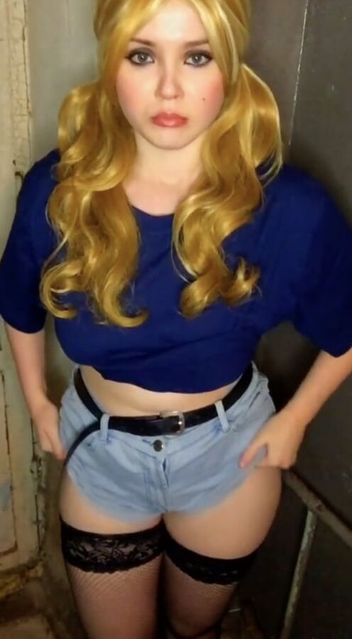 Hot blonde in stockings