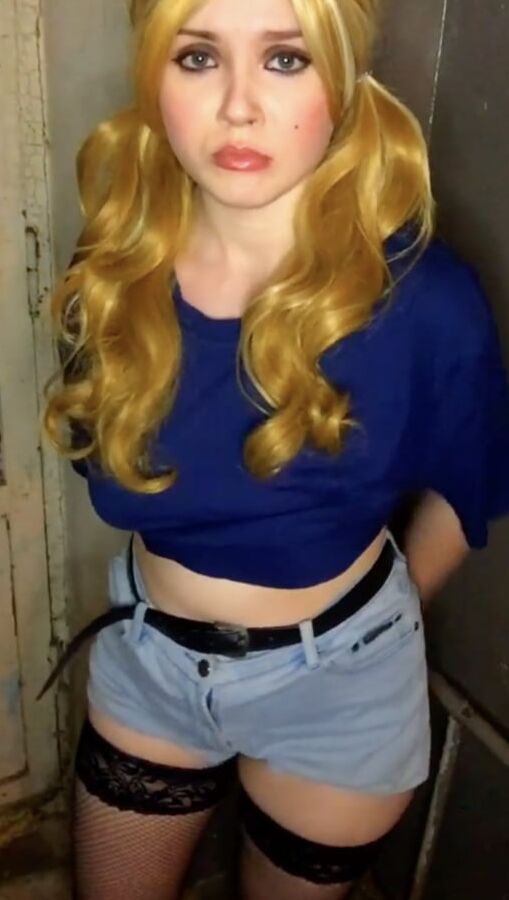 Hot blonde in stockings