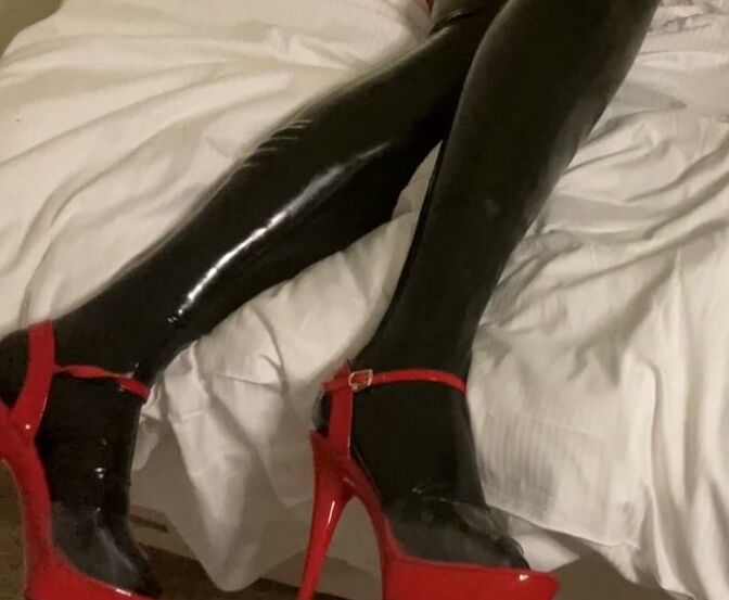 Black and Red Latex Fetish Couple