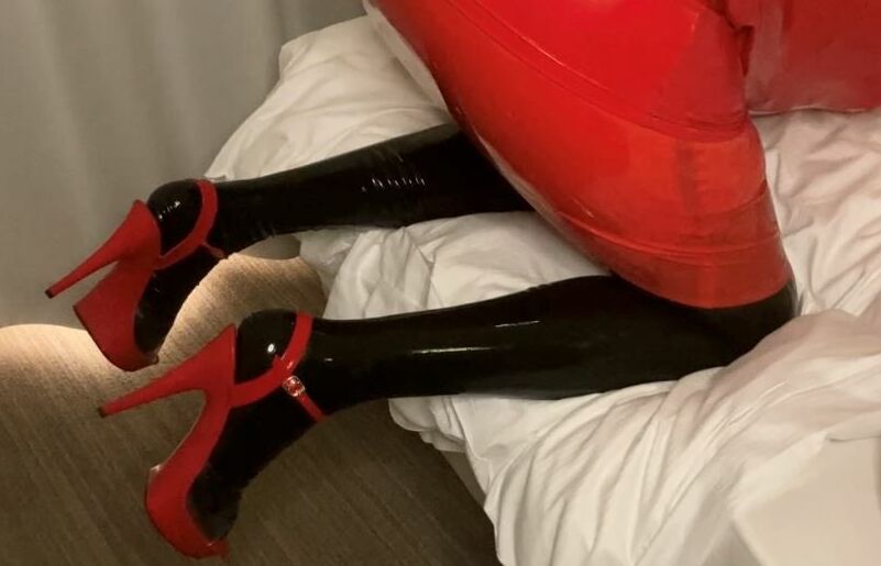 Black and Red Latex Fetish Couple
