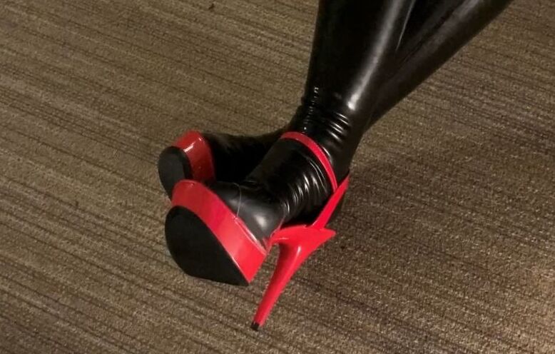 Black and Red Latex Fetish Couple