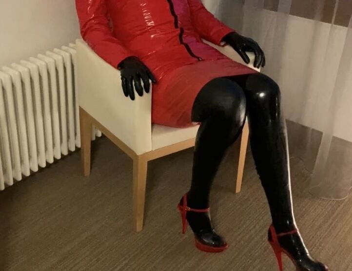 Black and Red Latex Fetish Couple