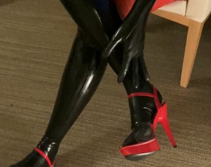 Black and Red Latex Fetish Couple