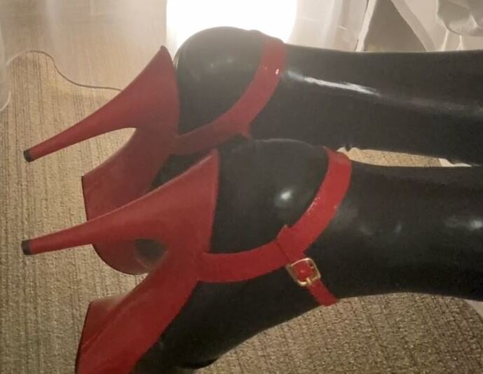 Black and Red Latex Fetish Couple