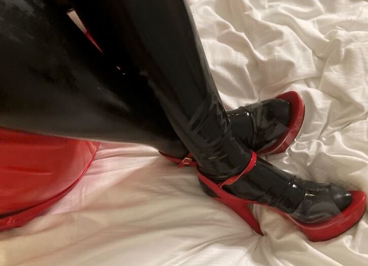 Black and Red Latex Fetish Couple