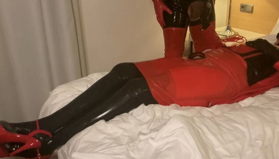 Black and Red Latex Fetish Couple
