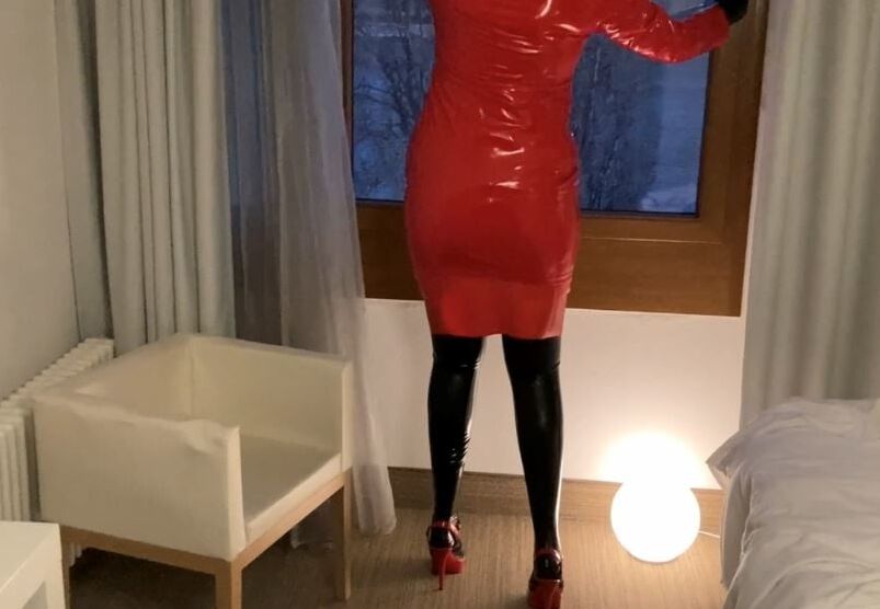 Black and Red Latex Fetish Couple