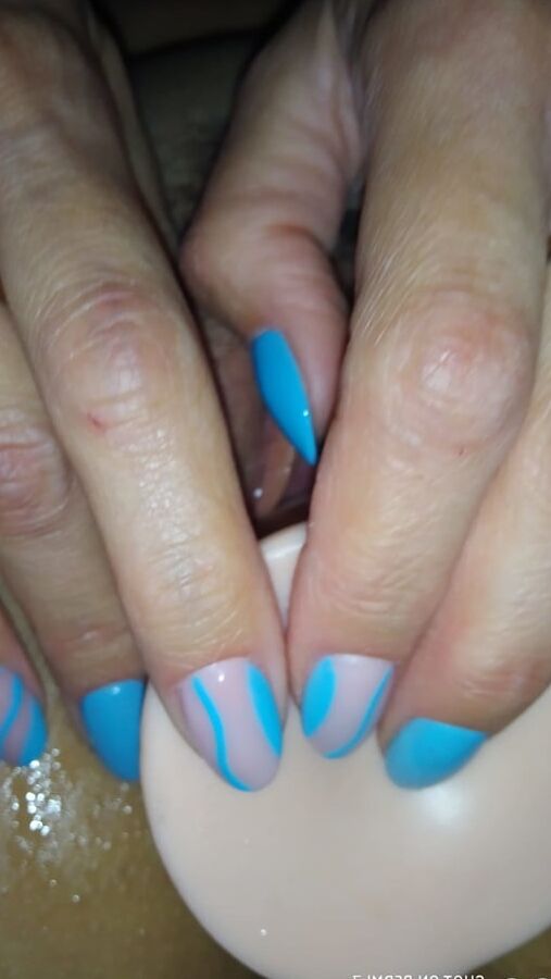 Fist. Italian slut wife fist her pussy with toy like hand.
