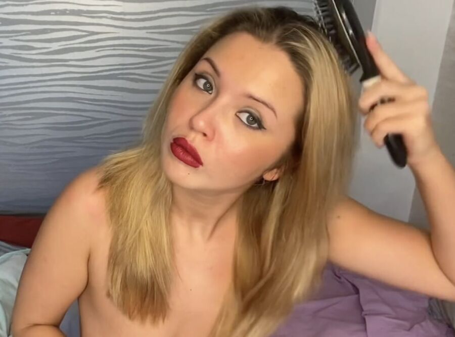 Naked hair brushing