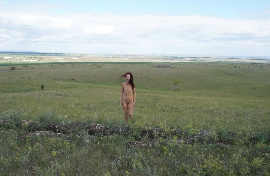 Naked on big meadow