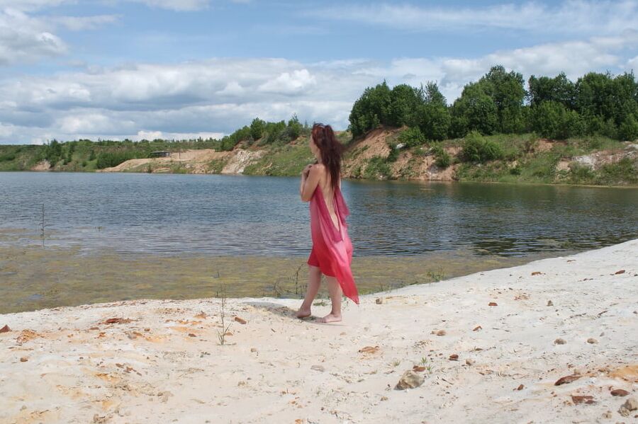 Naked with red shawl 3