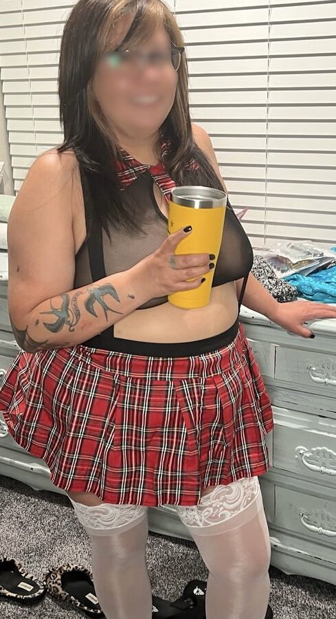 Wife in schoolgirl outfit