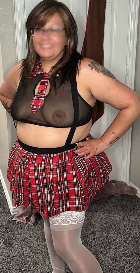 Wife in schoolgirl outfit