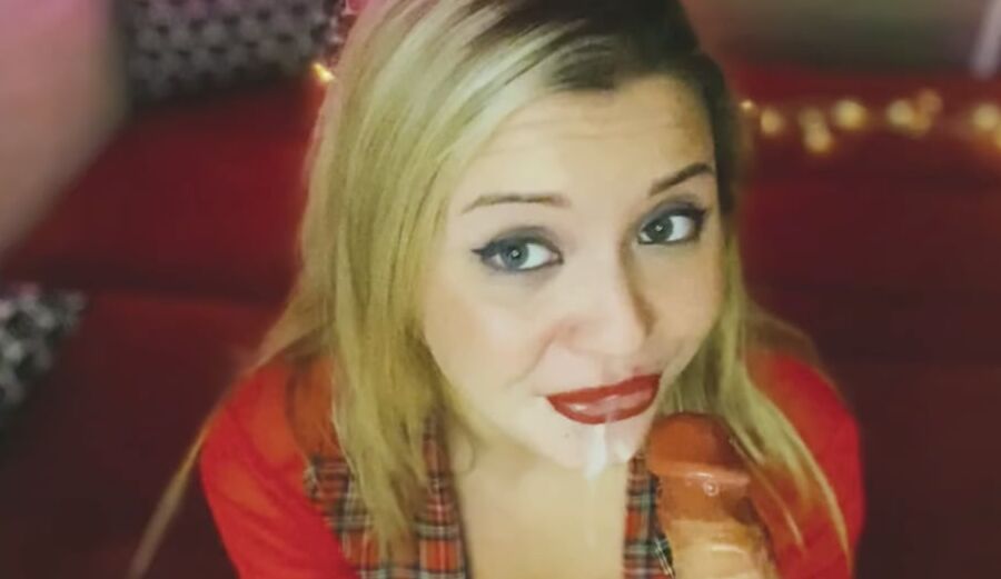Sexy girl with cum and dick