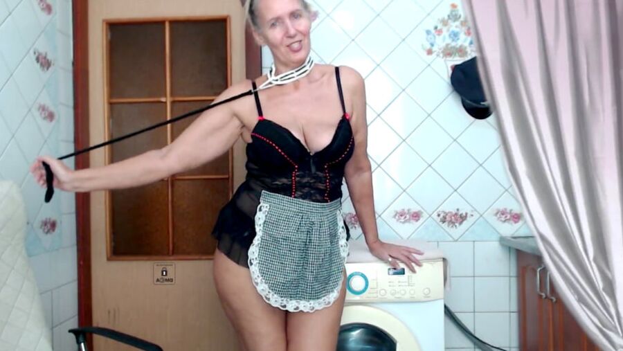 Sexy but naughty Lukerya with a cheerful smile and a collar