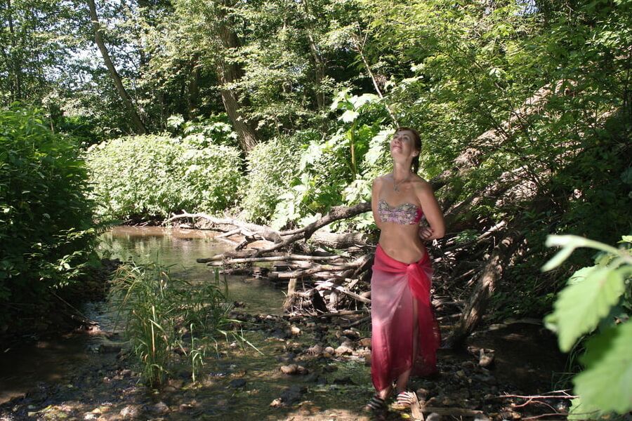 In riverbed little river Sherbikha