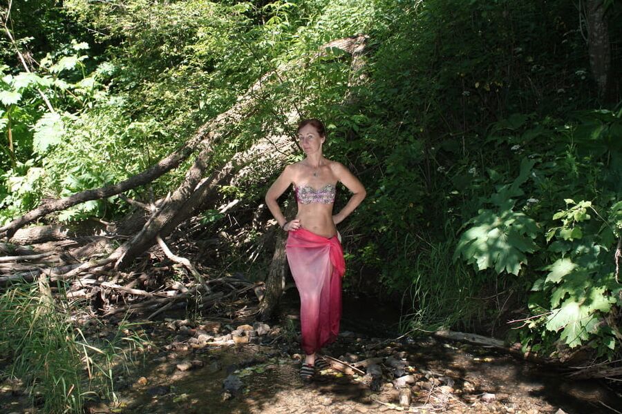 In riverbed little river Sherbikha