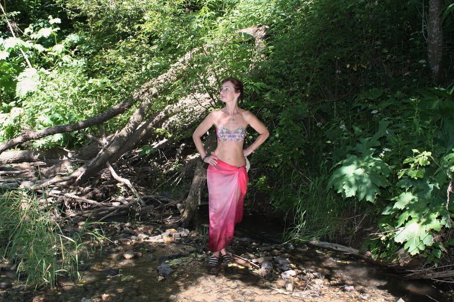 In riverbed little river Sherbikha