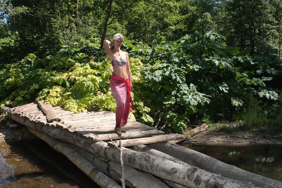 In riverbed little river Sherbikha