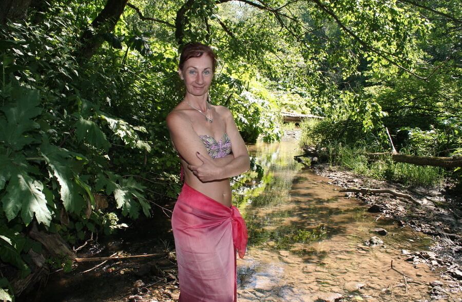 In riverbed little river Sherbikha