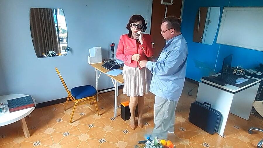 Office domination. Boss undresses the secretary. 1