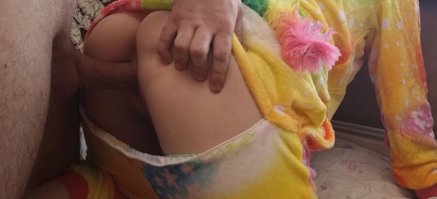 Sex in a unicorn costume
