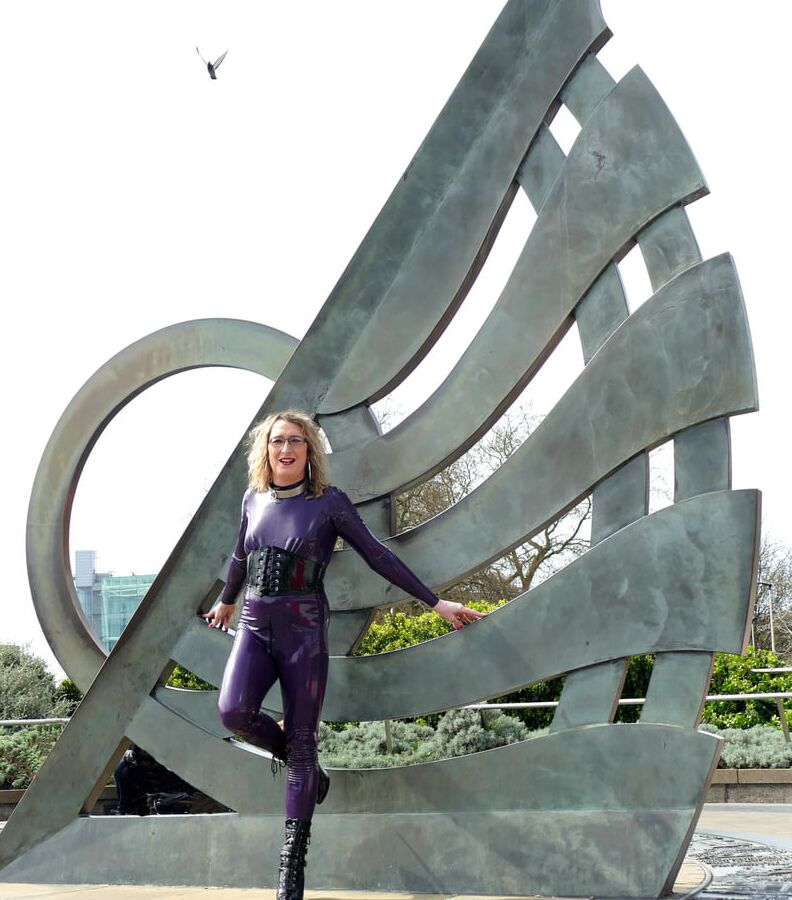 London in Latex Catsuit