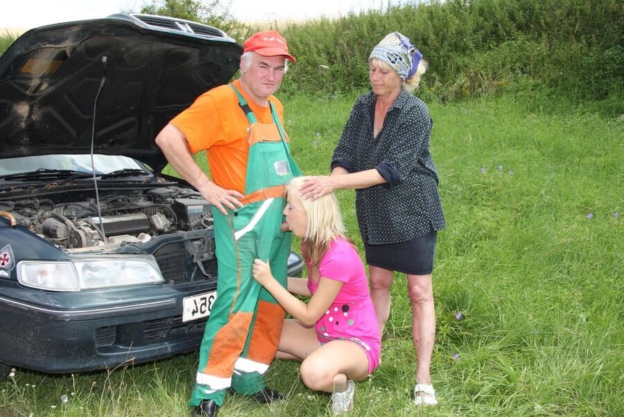 His car breaks down and an elderly man offers to repair it i