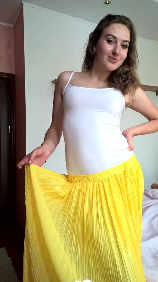 Nerdy cutie tries on some sexy clothes