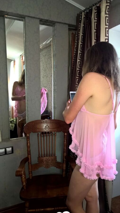 Nerdy cutie tries on some sexy clothes