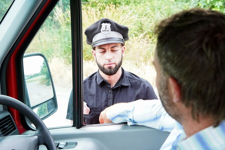Officer pulls the MatureVan over