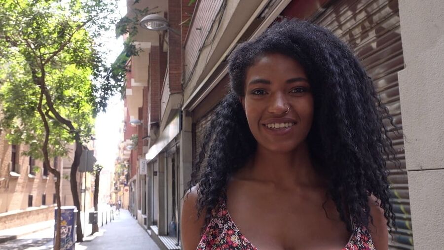 GERMAN SCOUT - BIG SAGGY TITS EBONY TINA FIRE PICKUP AND SEX