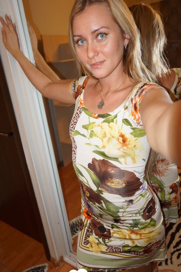 Lonely blonde housewife having some naughty fun