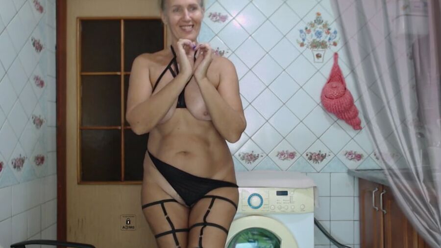 Lukerya in black straps