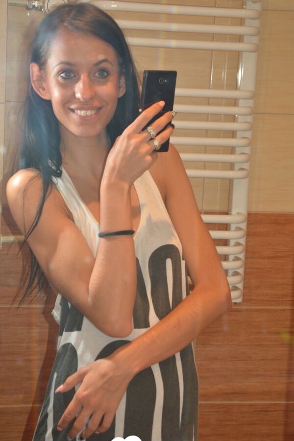 Skinny babe teases with her small tits